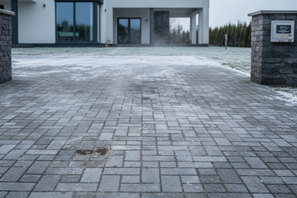 zamarznięta kostka brukowa