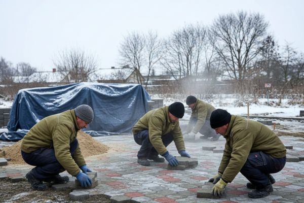 Czy można kłaść kostkę brukową zimą?